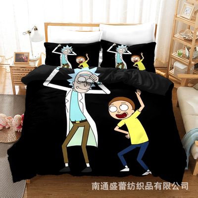 Rick And Morty 3 Piece Bed Set Giftanime, Rick And Morty King Size Bedding